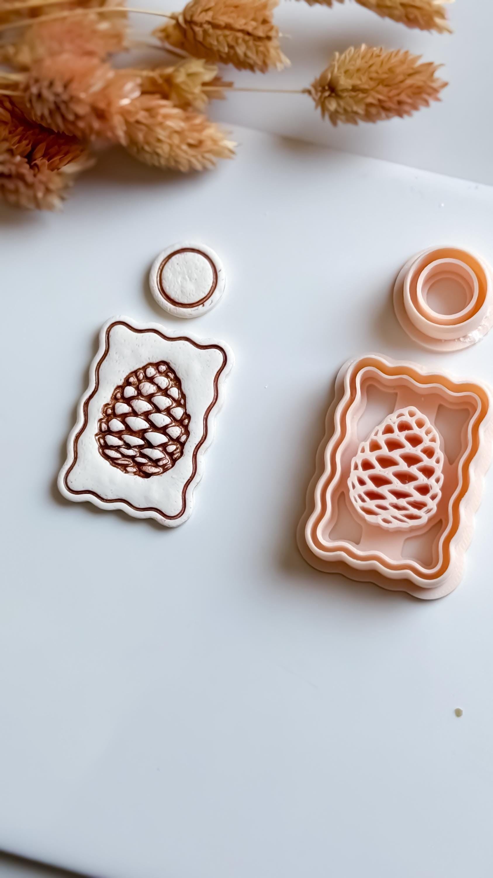 Pine Cone Clay Cutter Set: Woodland Earrings, Rustic Fall Jewelry