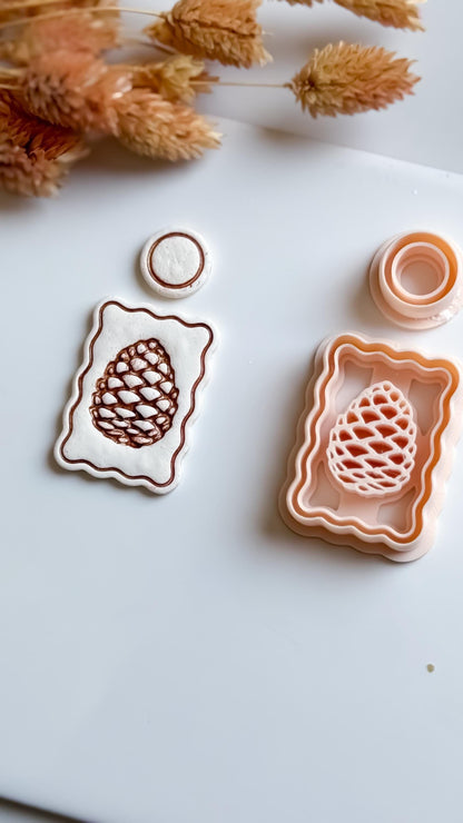 Pine Cone Clay Cutter Set: Woodland Earrings, Rustic Fall Jewelry