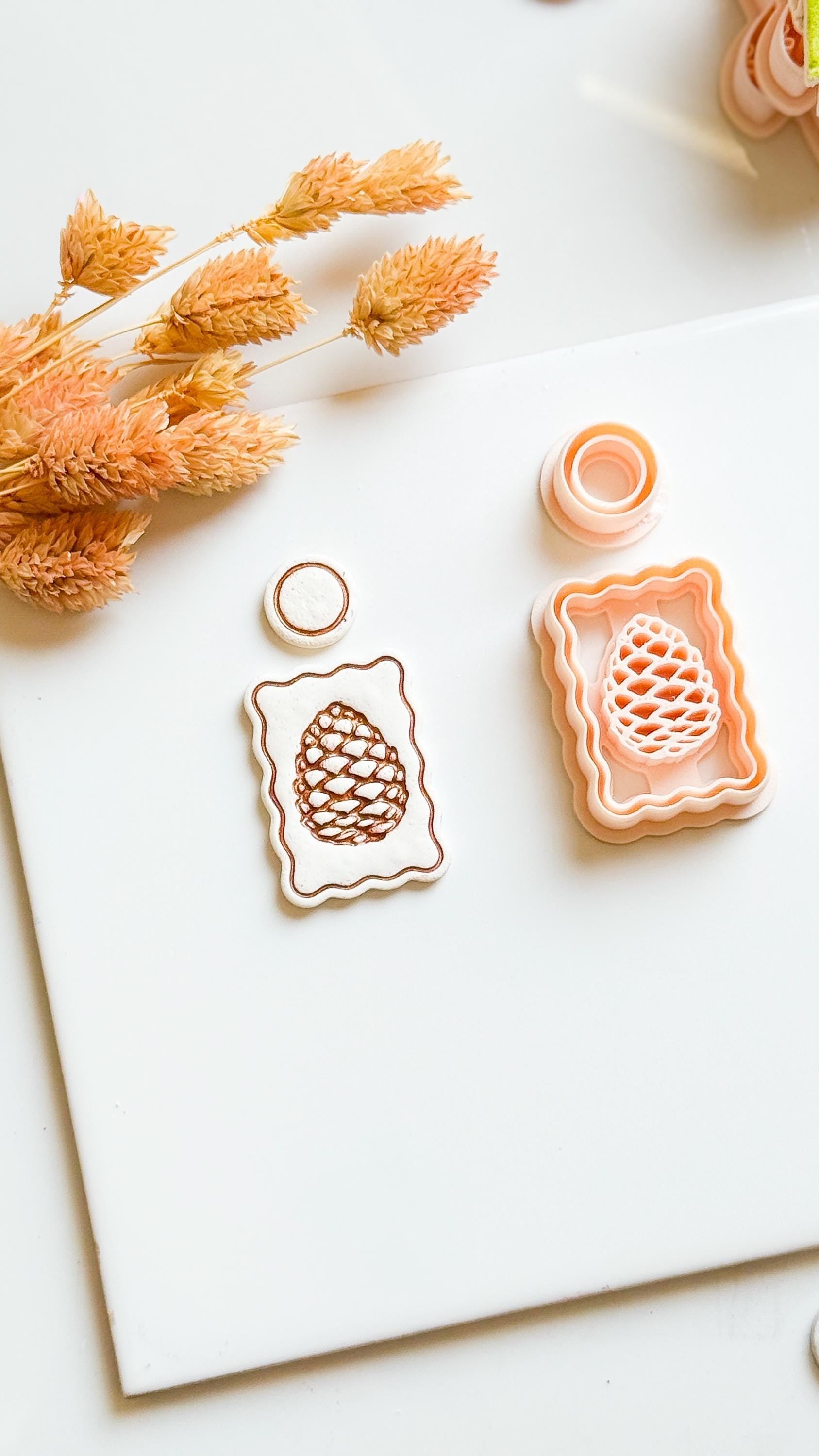 Pine Cone Clay Cutter Set: Woodland Earrings, Rustic Fall Jewelry