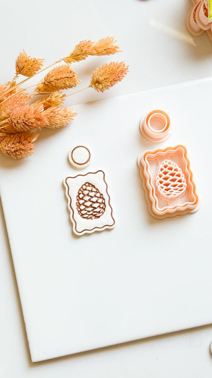 Pine Cone Clay Cutter Set: Woodland Earrings, Rustic Fall Jewelry