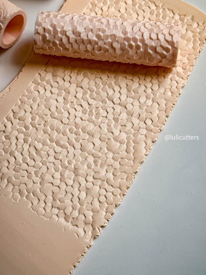 Hexagon Texture Roller: Geometric Pattern for Polymer Clay