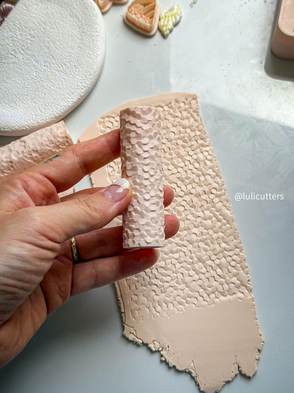Hexagon Texture Roller: Geometric Pattern for Polymer Clay