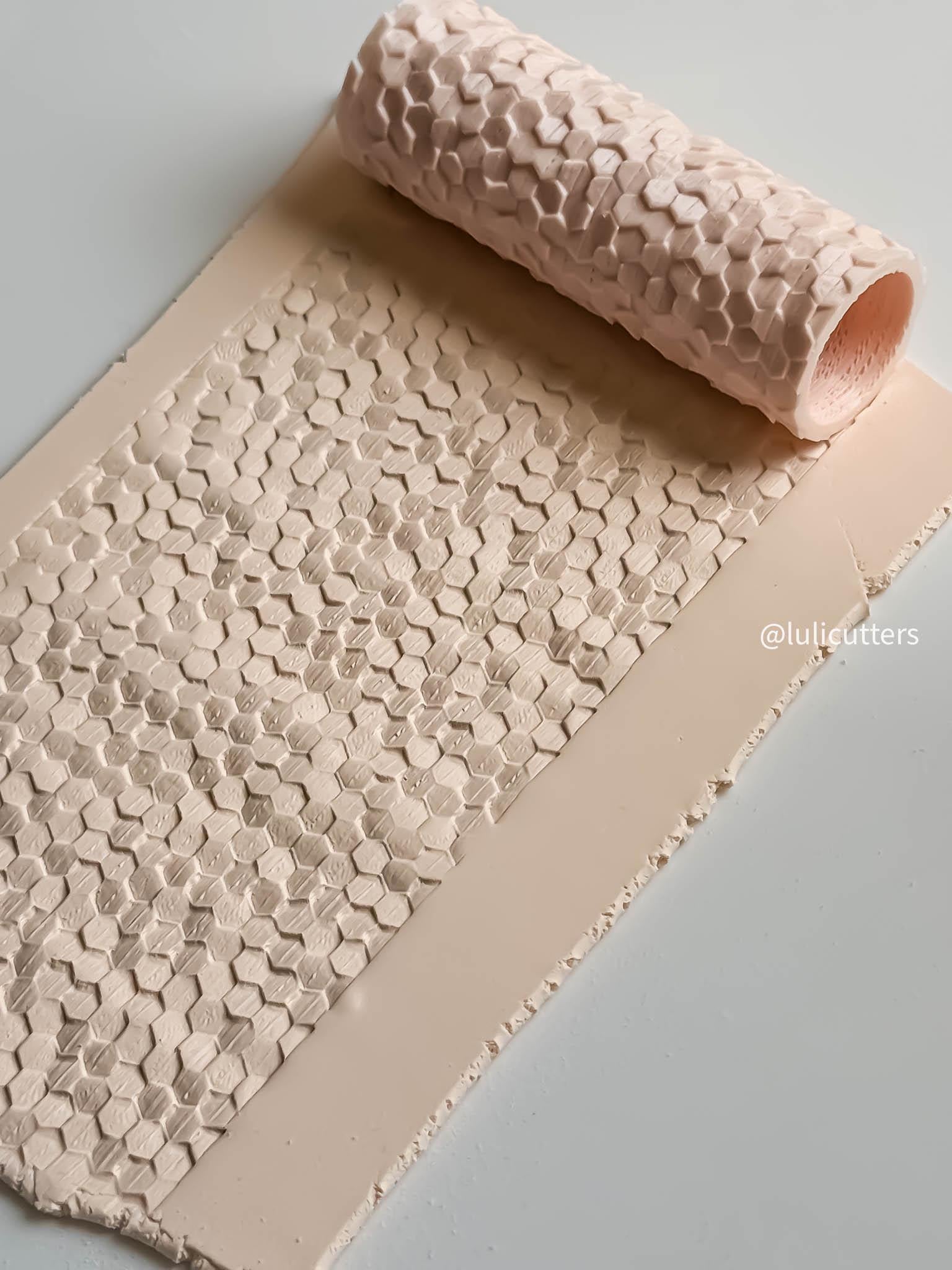 Hexagon Texture Roller: Geometric Pattern for Polymer Clay