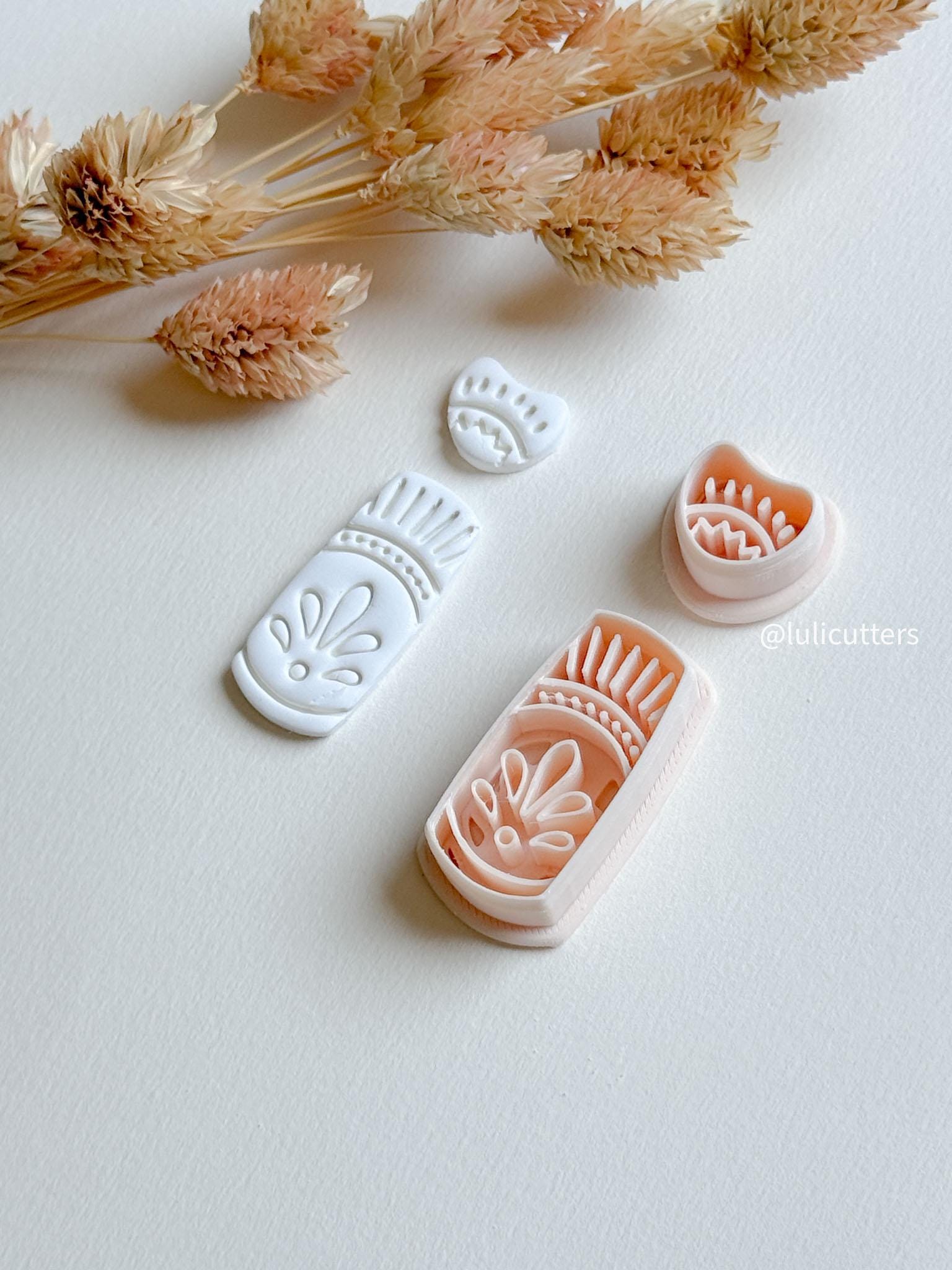 Boho Sunburst Clay Earring Cutter Set Includes Base + Mini Topper