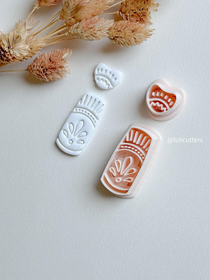 Boho Sunburst Clay Earring Cutter Set Includes Base + Mini Topper