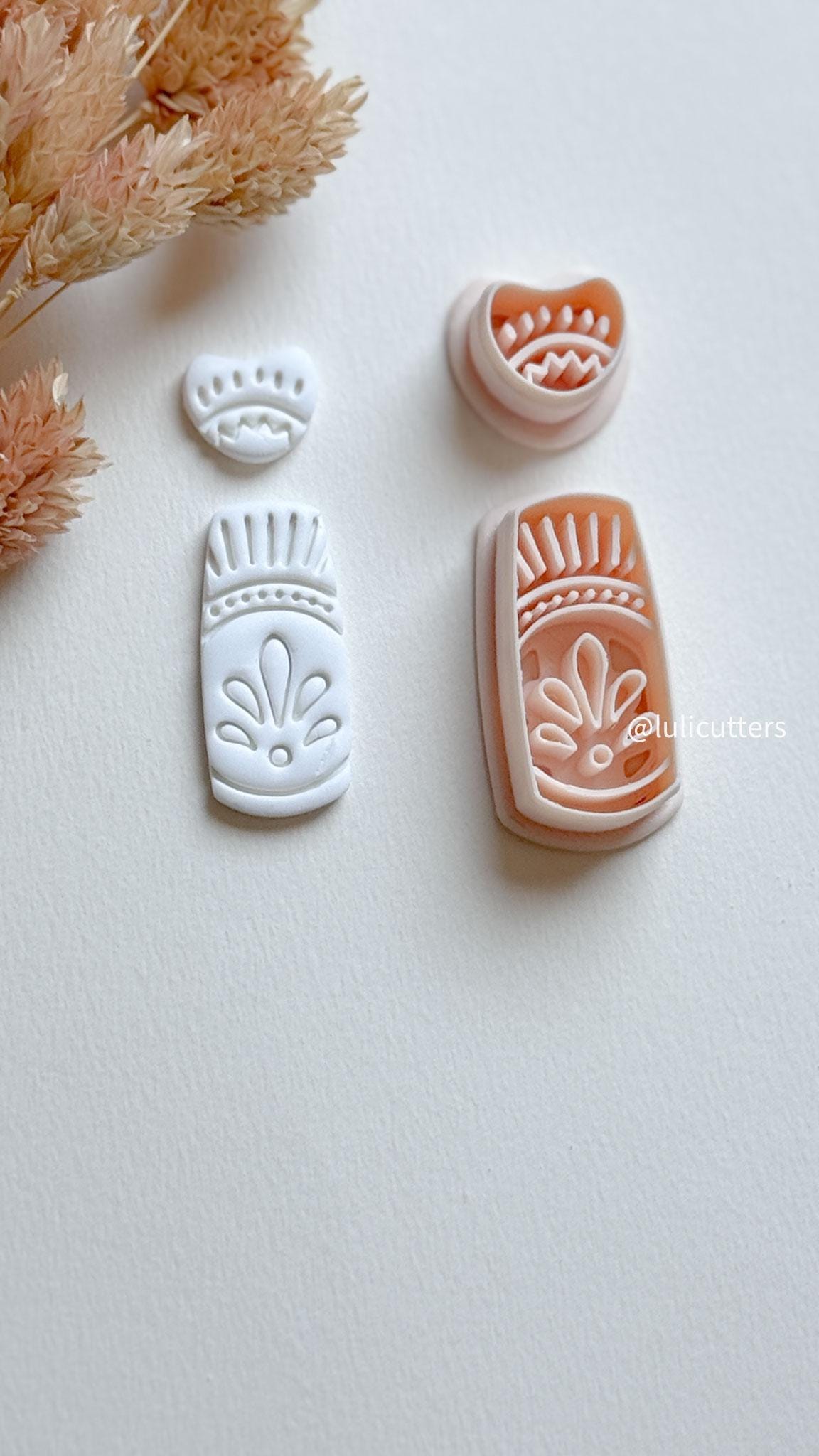 Boho Sunburst Clay Earring Cutter Set Includes Base + Mini Topper