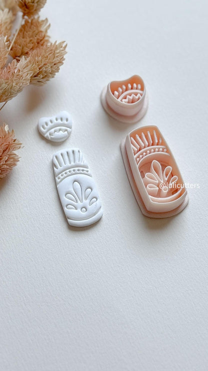 Boho Sunburst Clay Earring Cutter Set Includes Base + Mini Topper