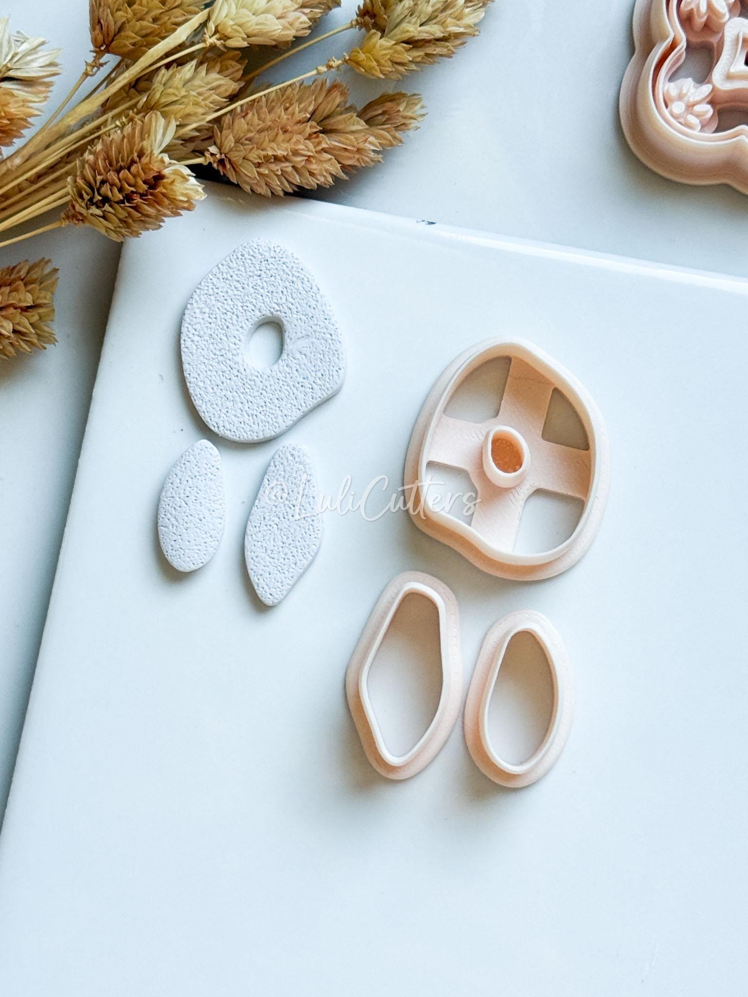 Organic Shape Polymer Clay Cutters 3 Organic Shapes for Earrings