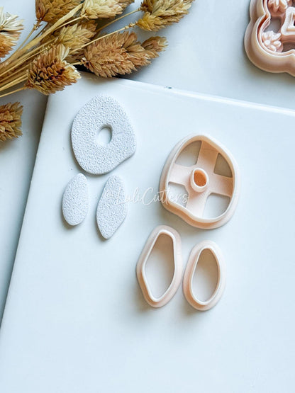 Organic Shape Polymer Clay Cutters 3 Organic Shapes for Earrings