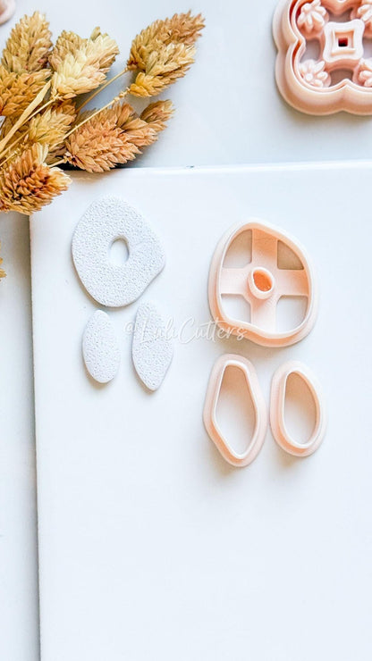 Organic Shape Polymer Clay Cutters 3 Organic Shapes for Earrings