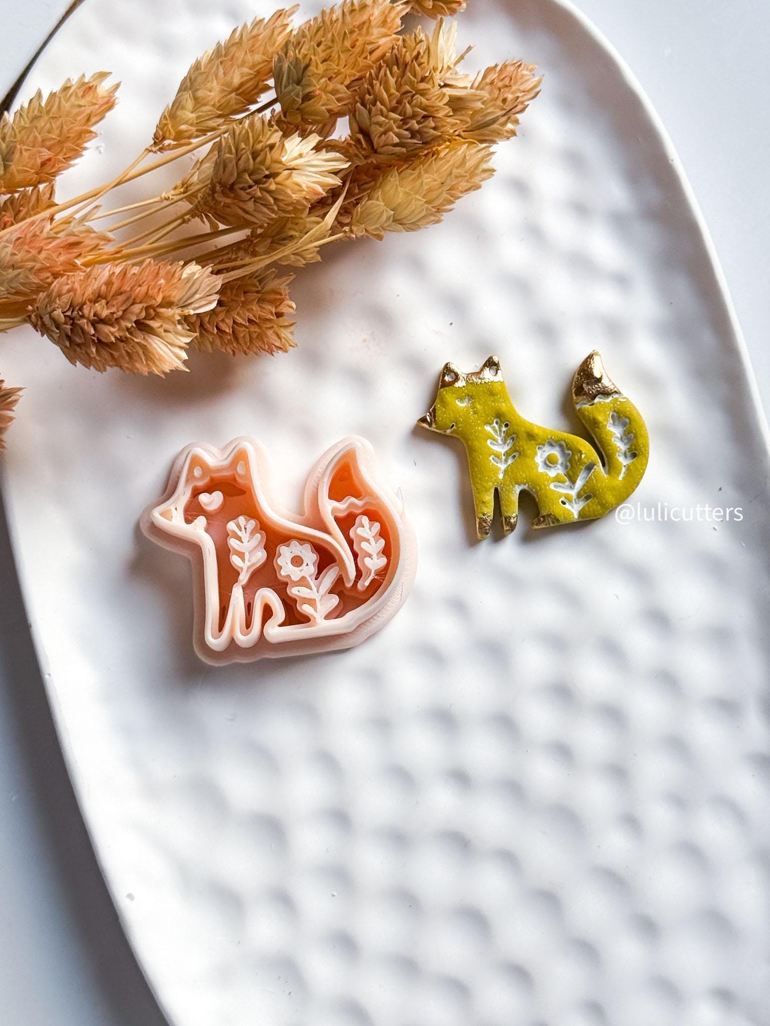 Nordic Christmas Fox Polymer Clay Cutter for Earrings and Ornaments