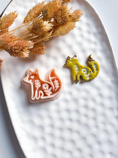 Nordic Christmas Fox Polymer Clay Cutter for Earrings and Ornaments