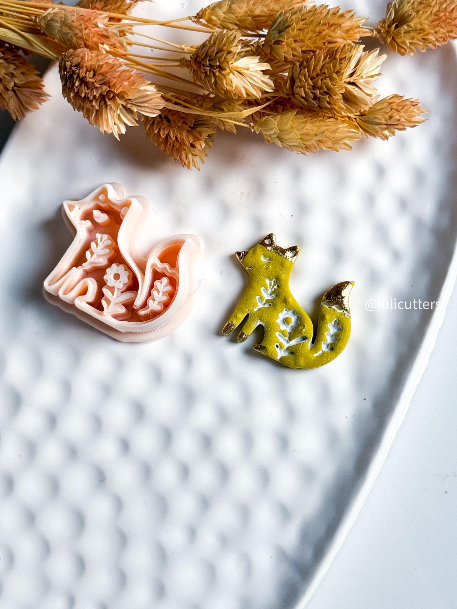 Nordic Christmas Fox Polymer Clay Cutter for Earrings and Ornaments