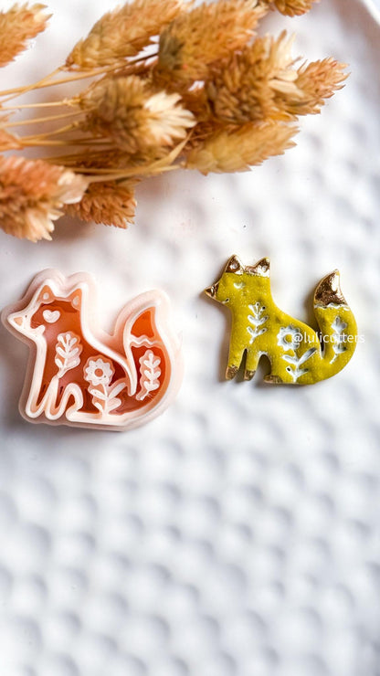 Nordic Christmas Fox Polymer Clay Cutter for Earrings and Ornaments