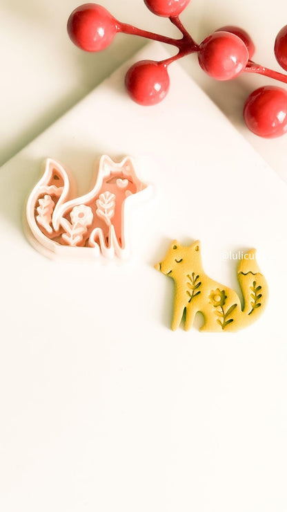 Nordic Christmas Fox Polymer Clay Cutter for Earrings and Ornaments