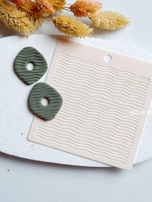 Wavy Stripe Polymer Clay Stencil: Flowing Line Texture Template