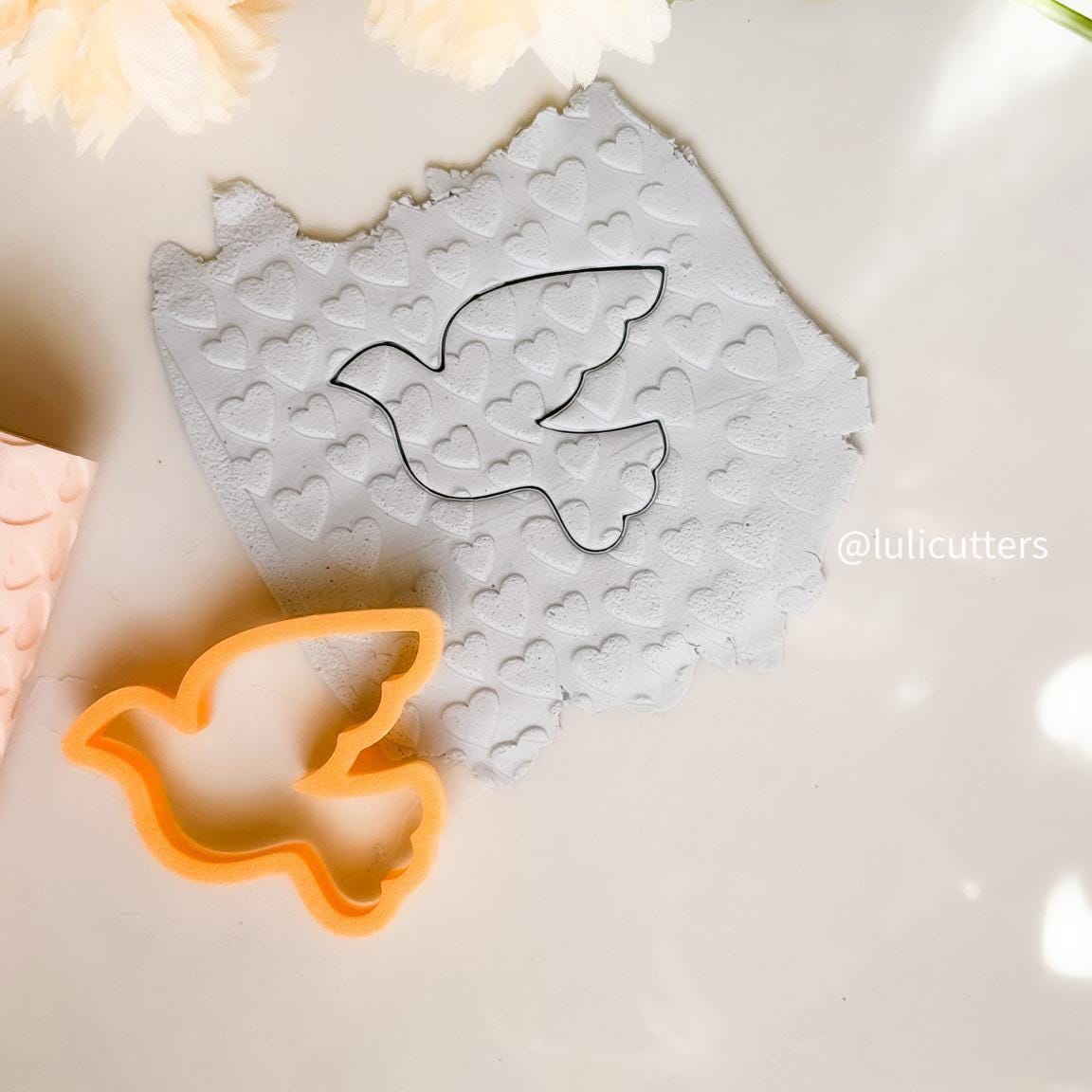 Mini Hearts Texture Roller for Polymer Clay Embossed Pattern Rolling Pin