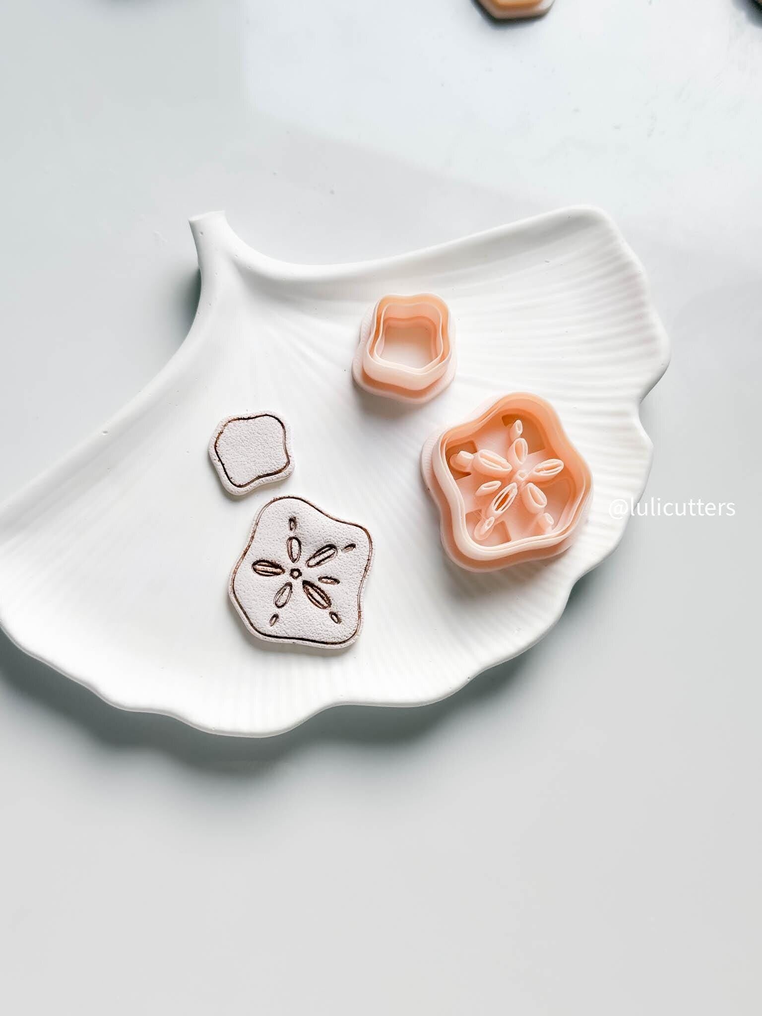 Sand Dollar Polymer Clay Cutter Set Ocean-Inspired Imprint Cutter for Beach Earrings - Organic shape