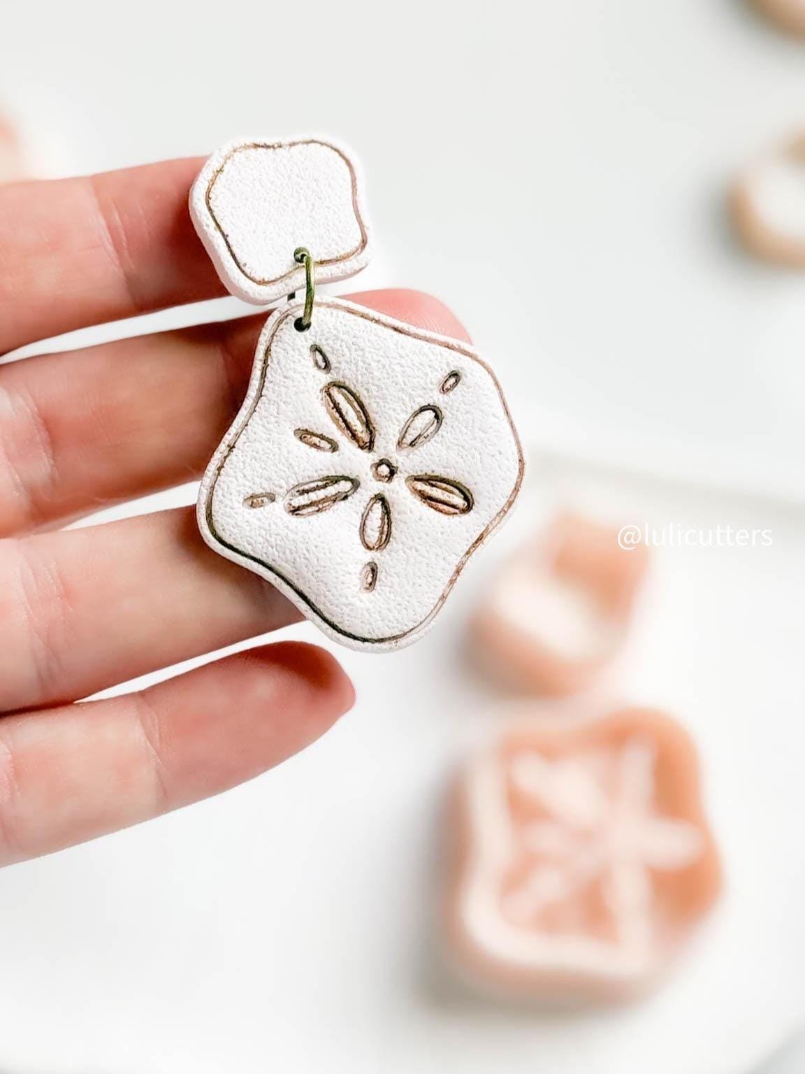 Sand Dollar Polymer Clay Cutter Set Ocean-Inspired Imprint Cutter for Beach Earrings - Organic shape