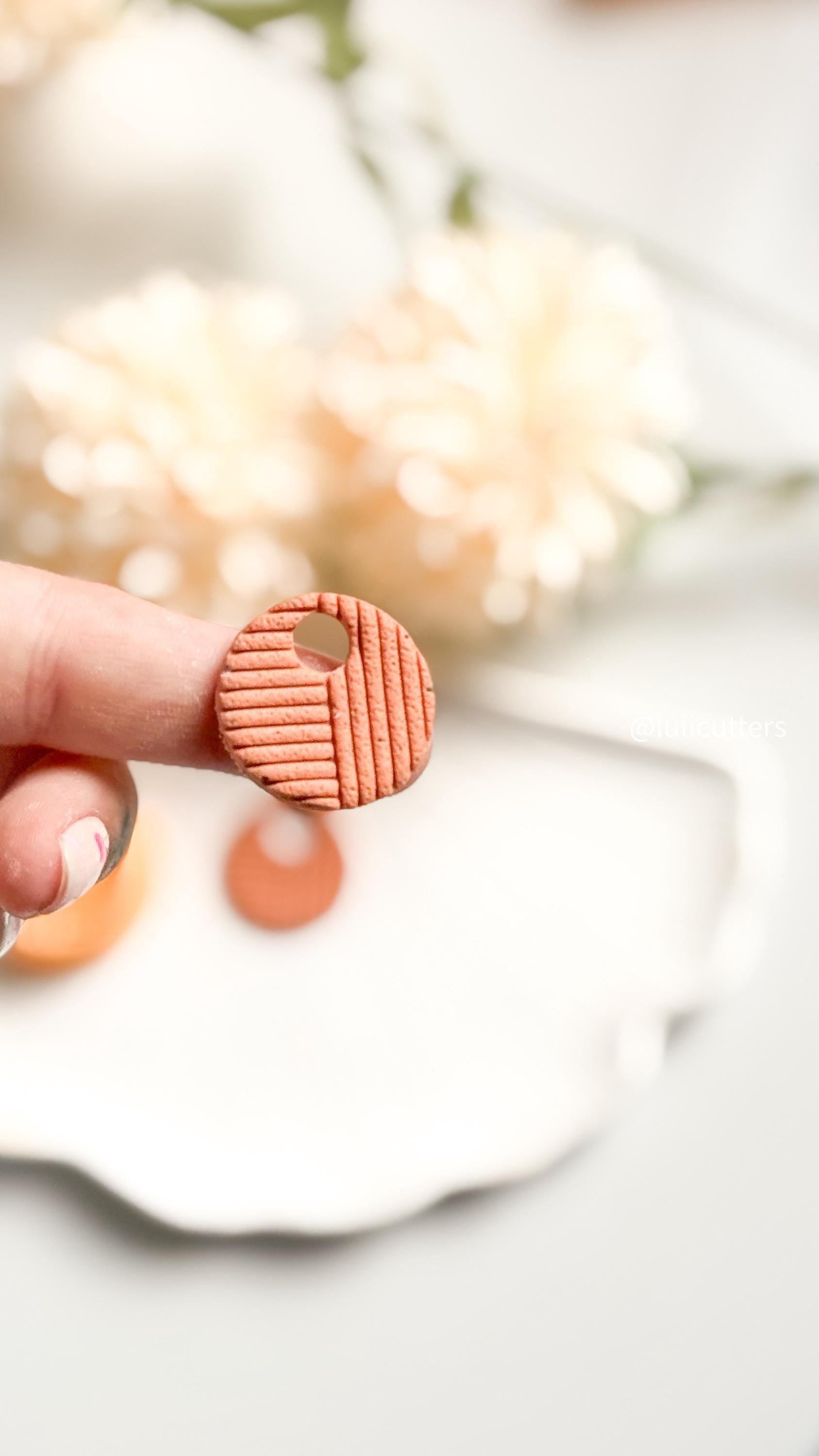 Line Textured Circle Earring Cutter: Modern Polymer Clay Jewelry