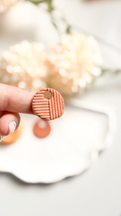 Line Textured Circle Earring Cutter: Modern Polymer Clay Jewelry