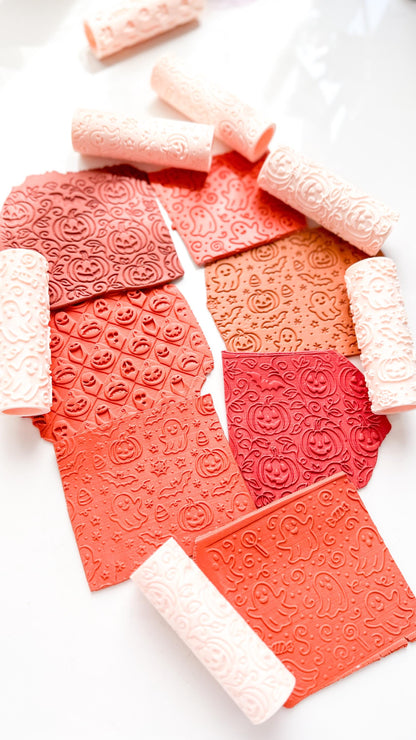 Halloween Jack-O'-Lantern & Ghost Emboss Clay Roller: Polymer Clay Jewelry Crafts