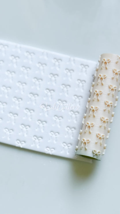 Mini Coquette Bow Texture Roller Embossing Tool for Polymer Clay Crafts
