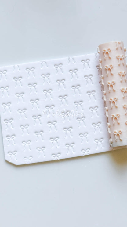 Mini Coquette Bow Texture Roller Embossing Tool for Polymer Clay Crafts