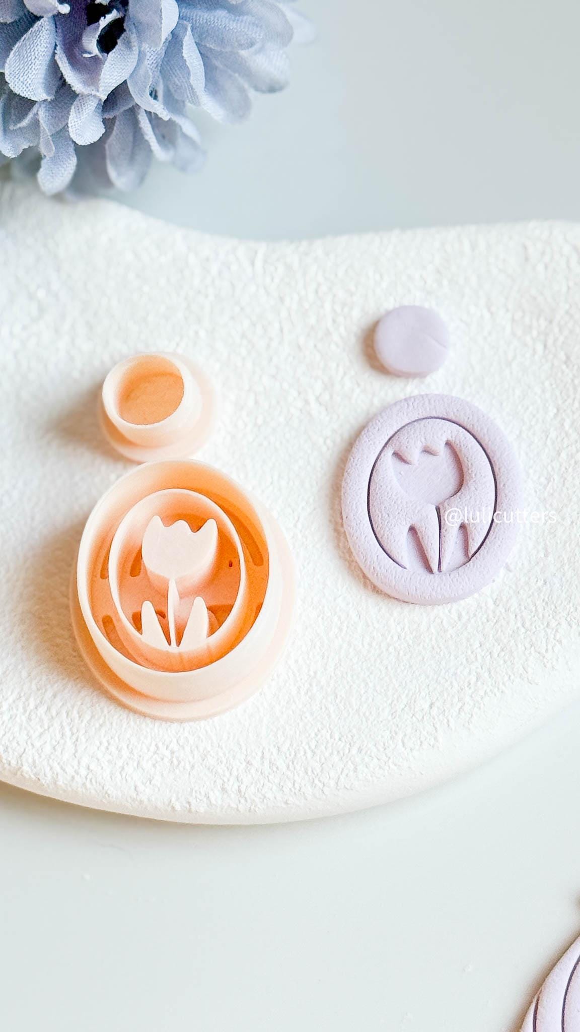 Tulip Flower Earring Cutter Set Includes 30 mm Base + 14 mm Top Circle