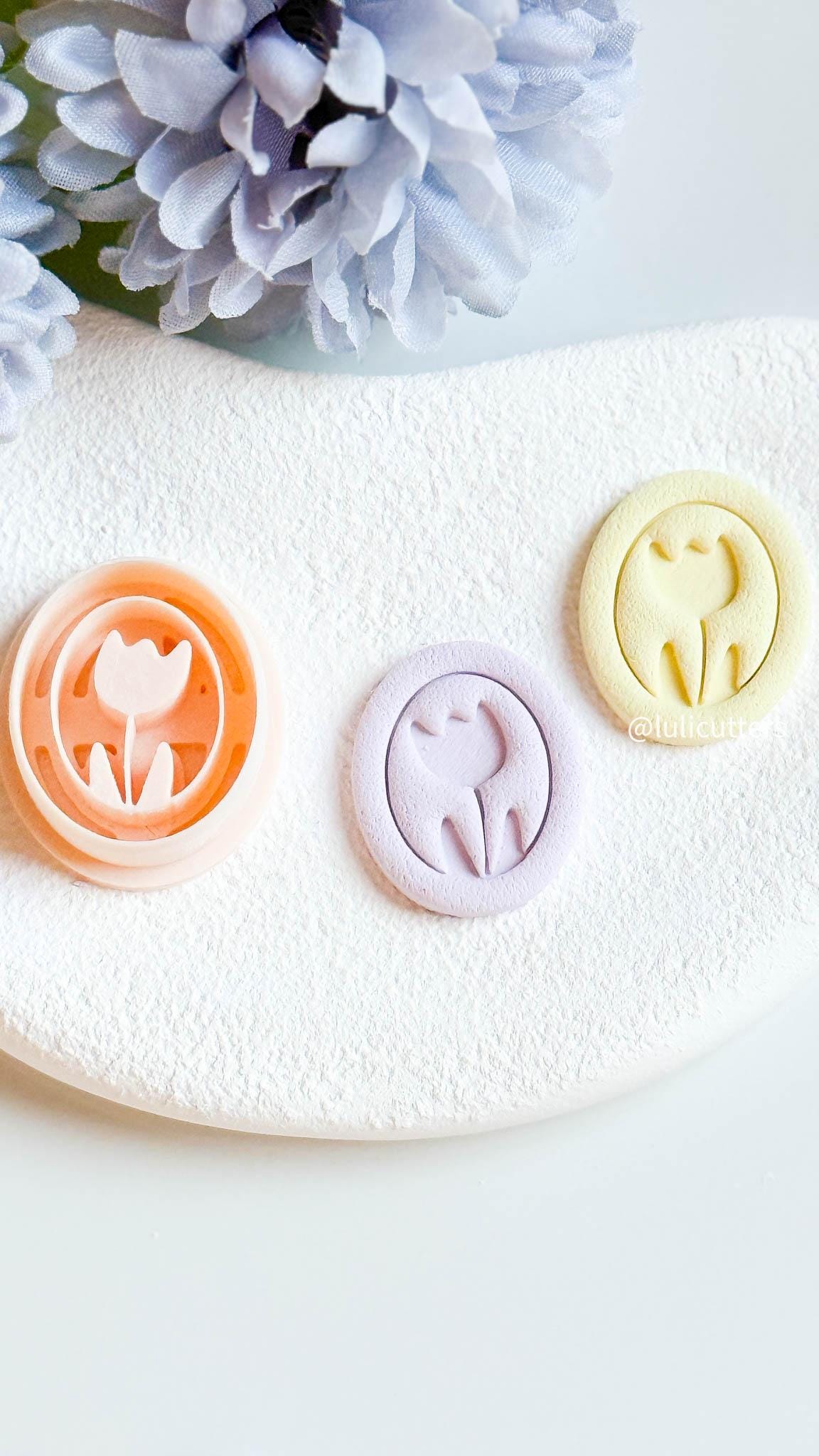 Tulip Flower Earring Cutter Set Includes 30 mm Base + 14 mm Top Circle