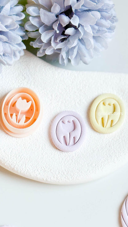 Tulip Flower Earring Cutter Set Includes 30 mm Base + 14 mm Top Circle