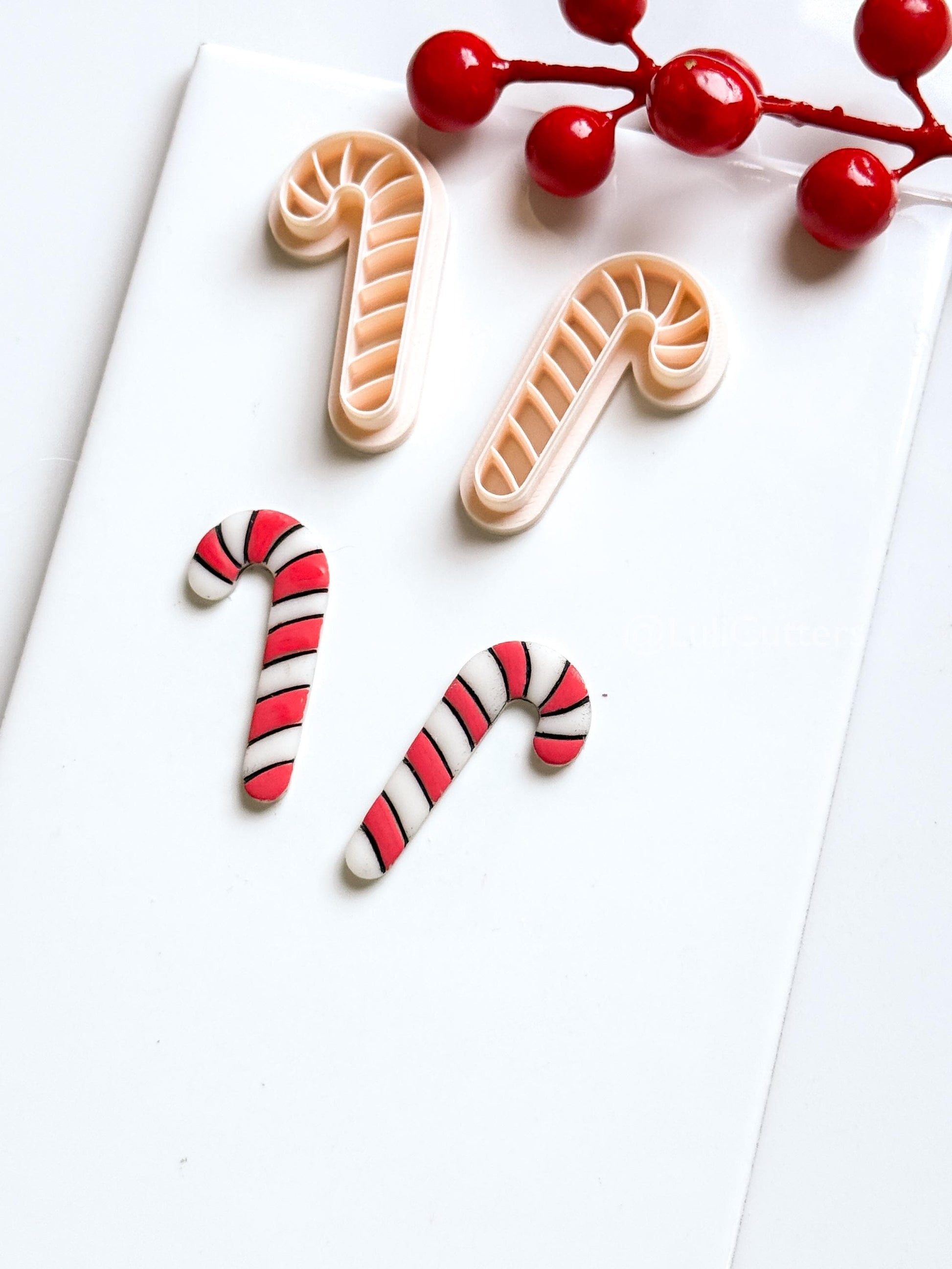 Candy Cane Clay Cutter: Christmas Earring & Charm Tool