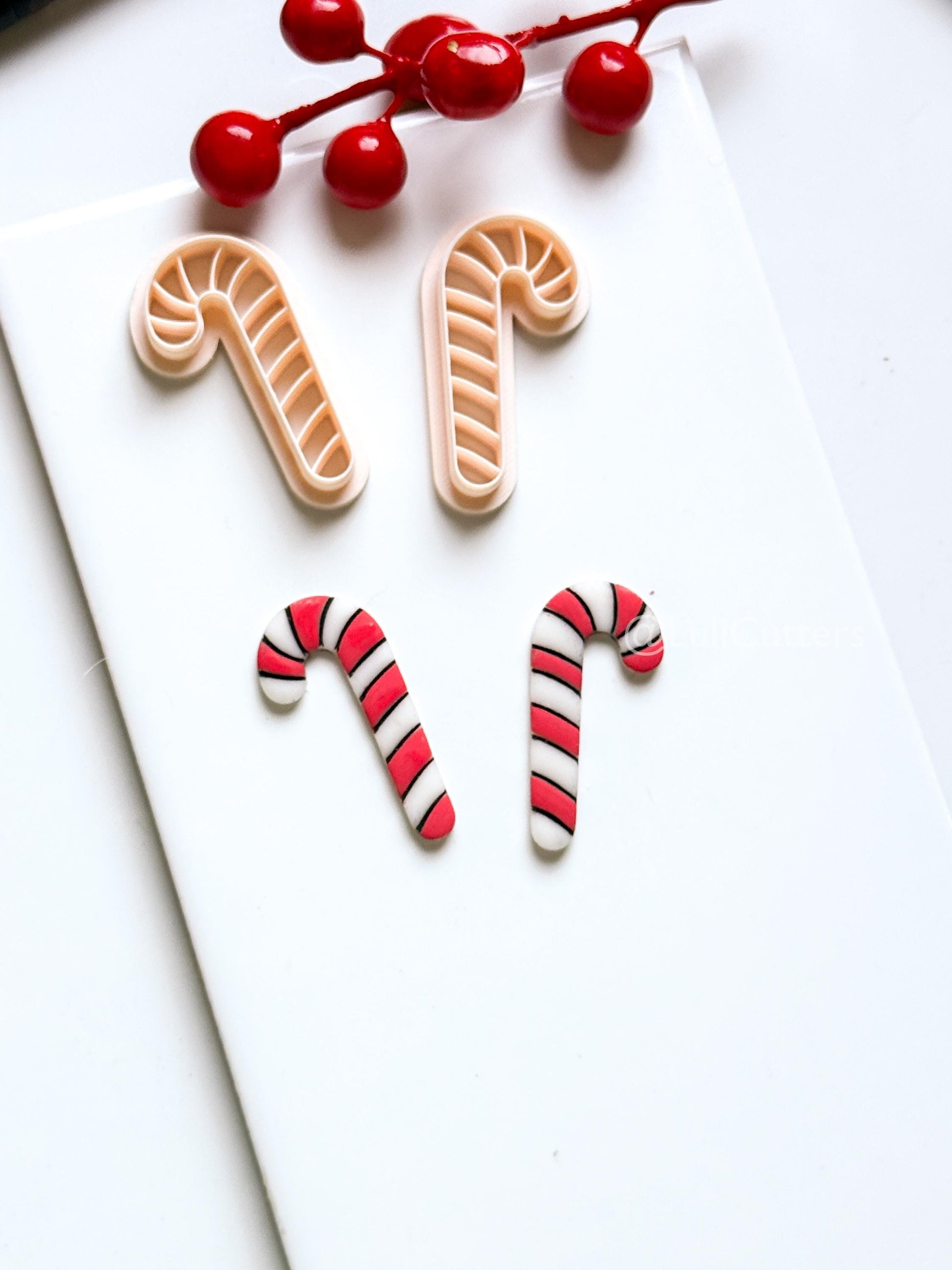 Candy Cane Clay Cutter: Christmas Earring & Charm Tool