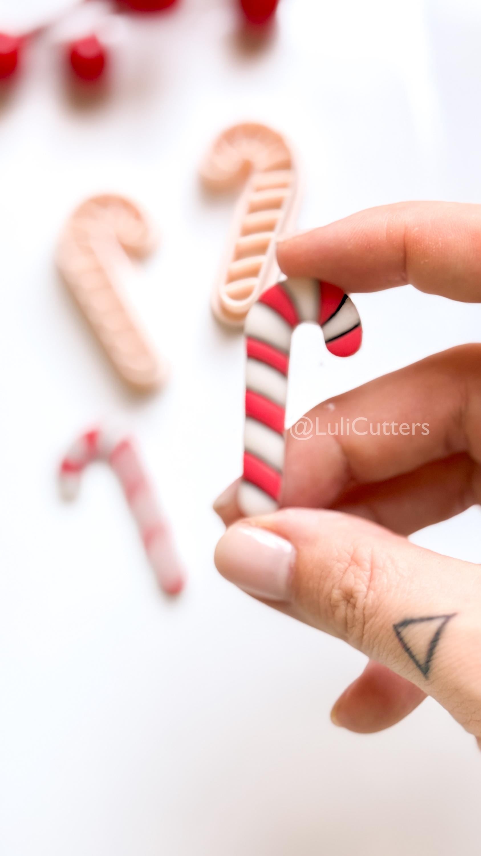 Candy Cane Clay Cutter: Christmas Earring & Charm Tool