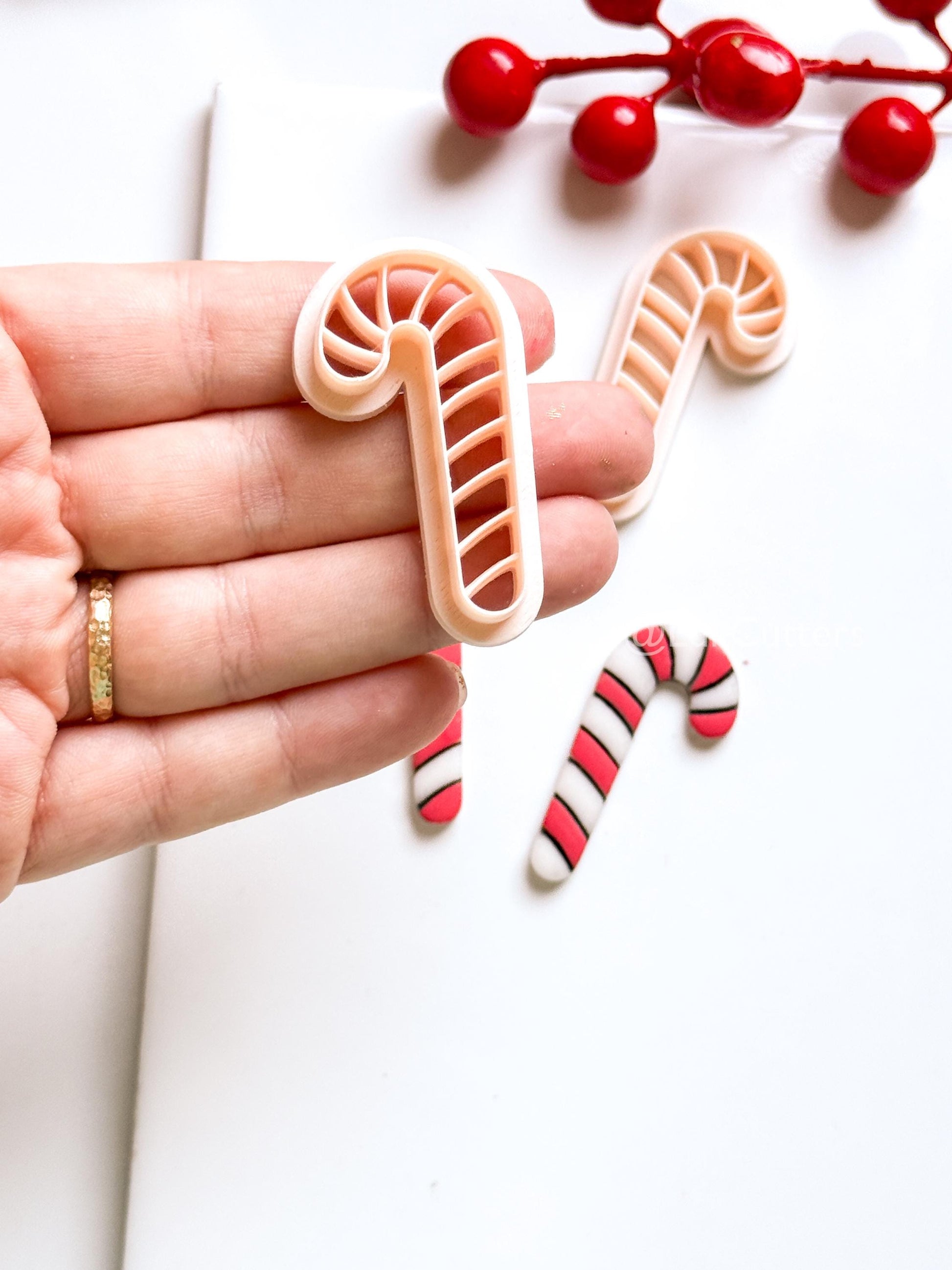 Candy Cane Clay Cutter: Christmas Earring & Charm Tool