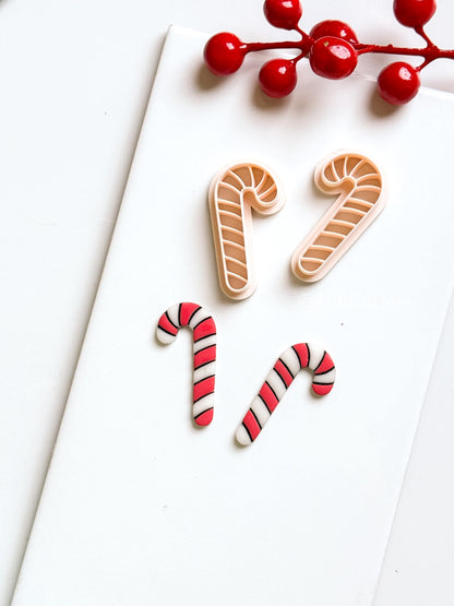Candy Cane Clay Cutter: Christmas Earring & Charm Tool