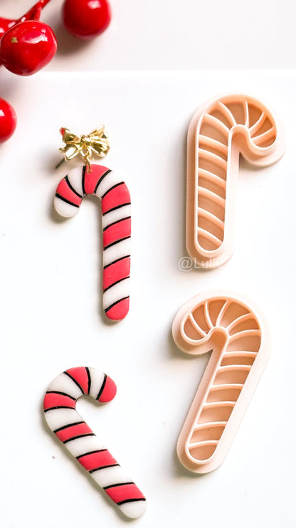 Candy Cane Clay Cutter: Christmas Earring & Charm Tool