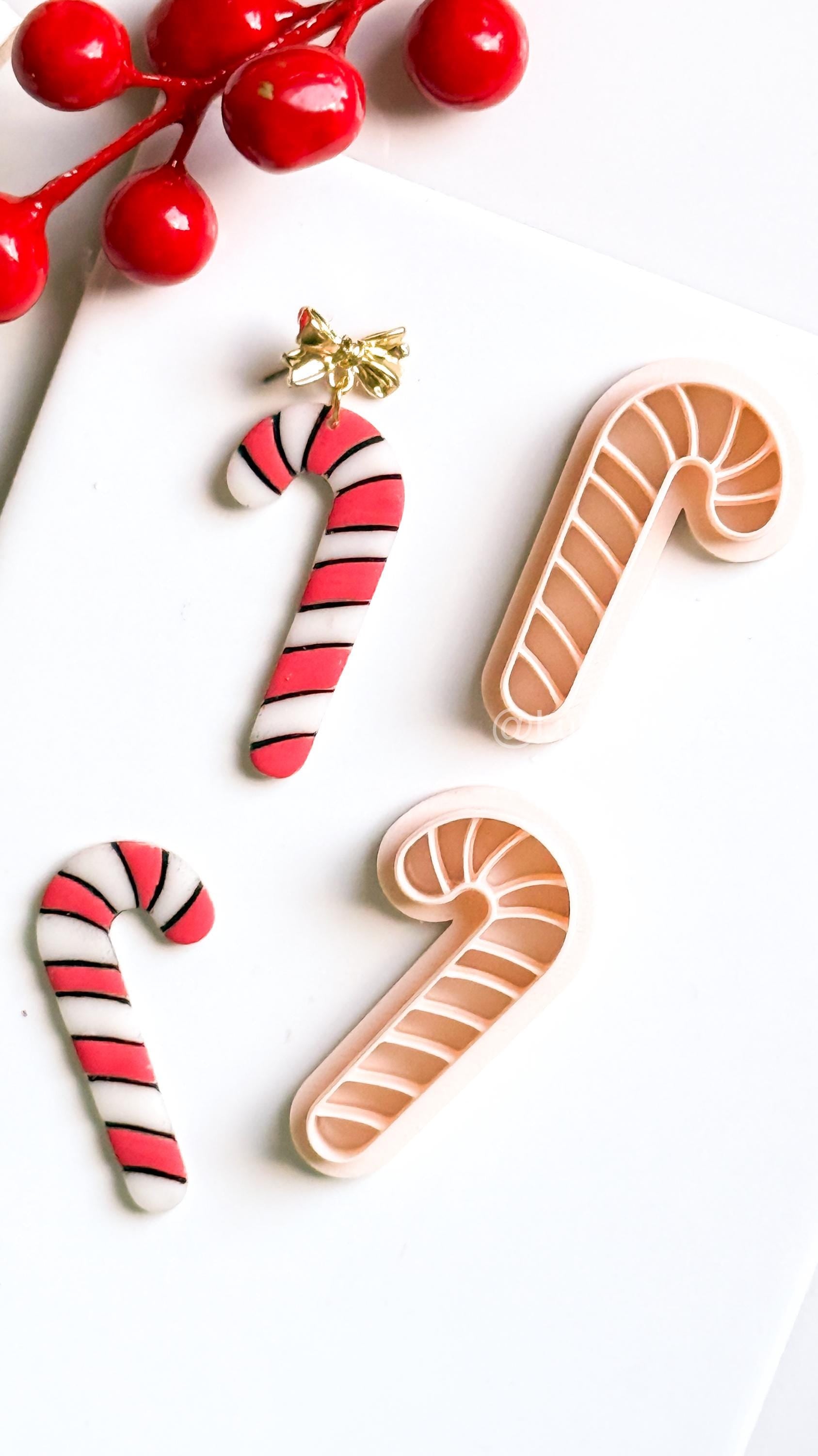 Candy Cane Clay Cutter: Christmas Earring & Charm Tool