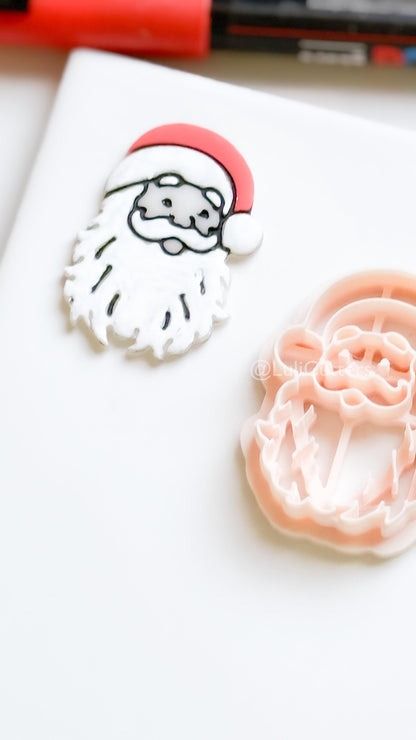Santa Face Clay Cutter – Christmas Polymer Clay Tool for Festive Earrings & Charms