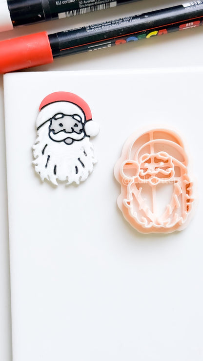 Santa Face Clay Cutter – Christmas Polymer Clay Tool for Festive Earrings & Charms