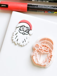 Santa Face Clay Cutter – Christmas Polymer Clay Tool for Festive Earrings & Charms