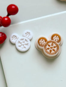 Snowflake Mouse Clay Cutter – Christmas Polymer Clay Earring or Ornament Shape
