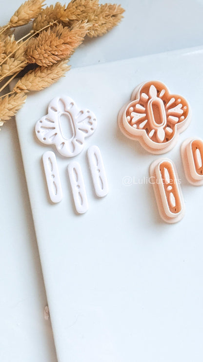 Folk Art Floral Clay Cutter Set – Nordic-Inspired Polymer Clay Earring Cutters