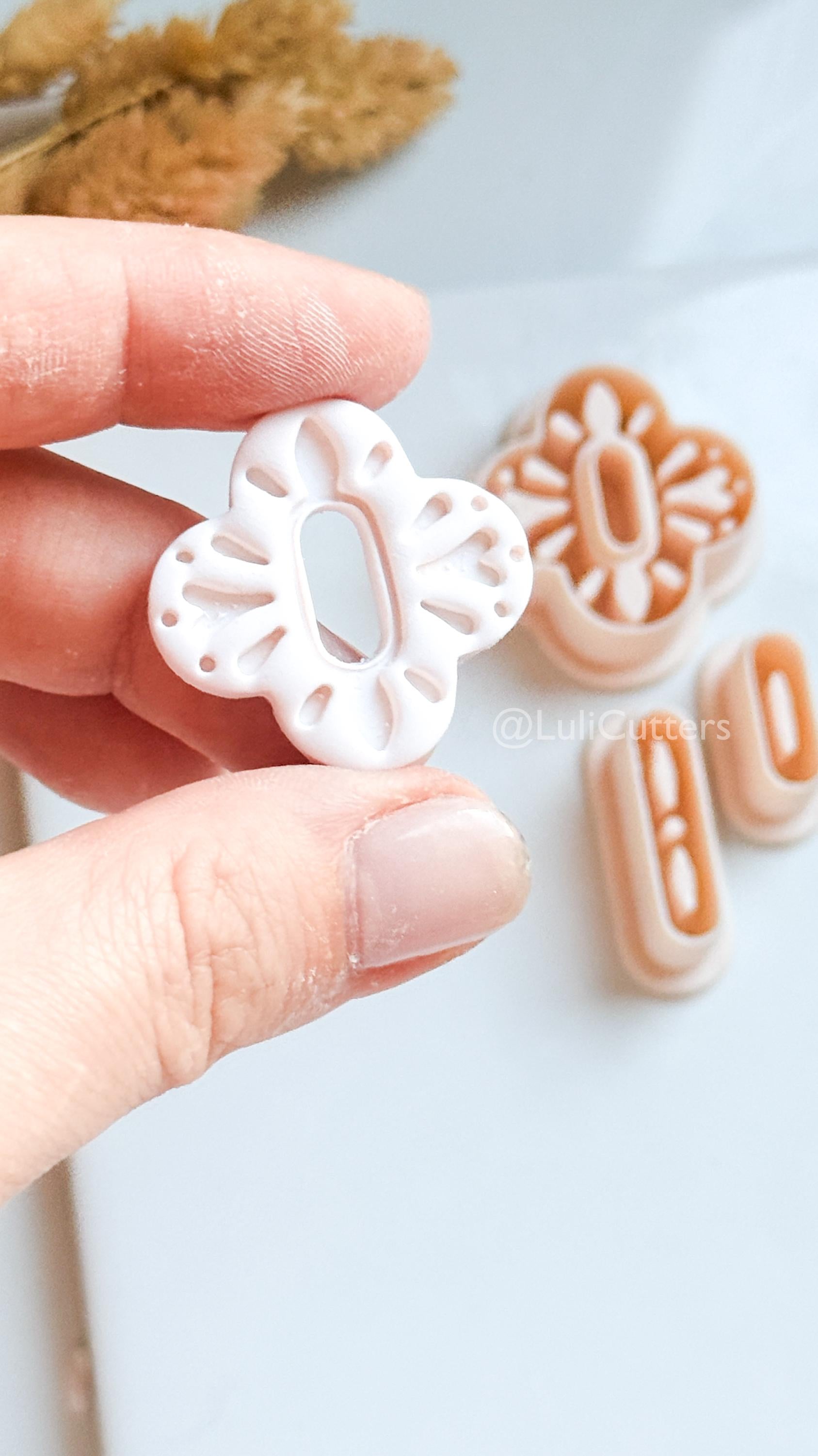 Folk Art Floral Clay Cutter Set – Nordic-Inspired Polymer Clay Earring Cutters