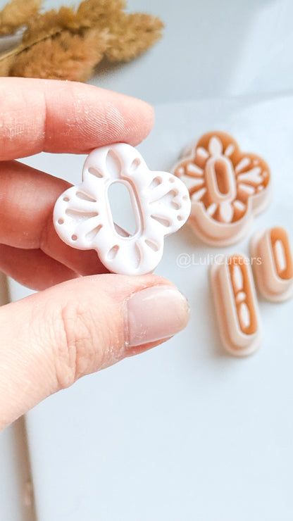 Folk Art Floral Clay Cutter Set – Nordic-Inspired Polymer Clay Earring Cutters