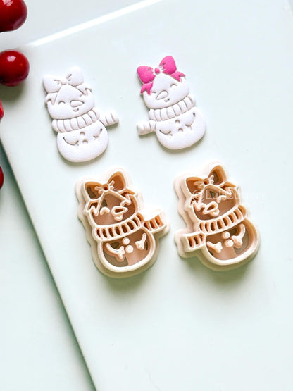 Snow Girl Clay Cutter – Cute Winter Earring & Ornament Design
