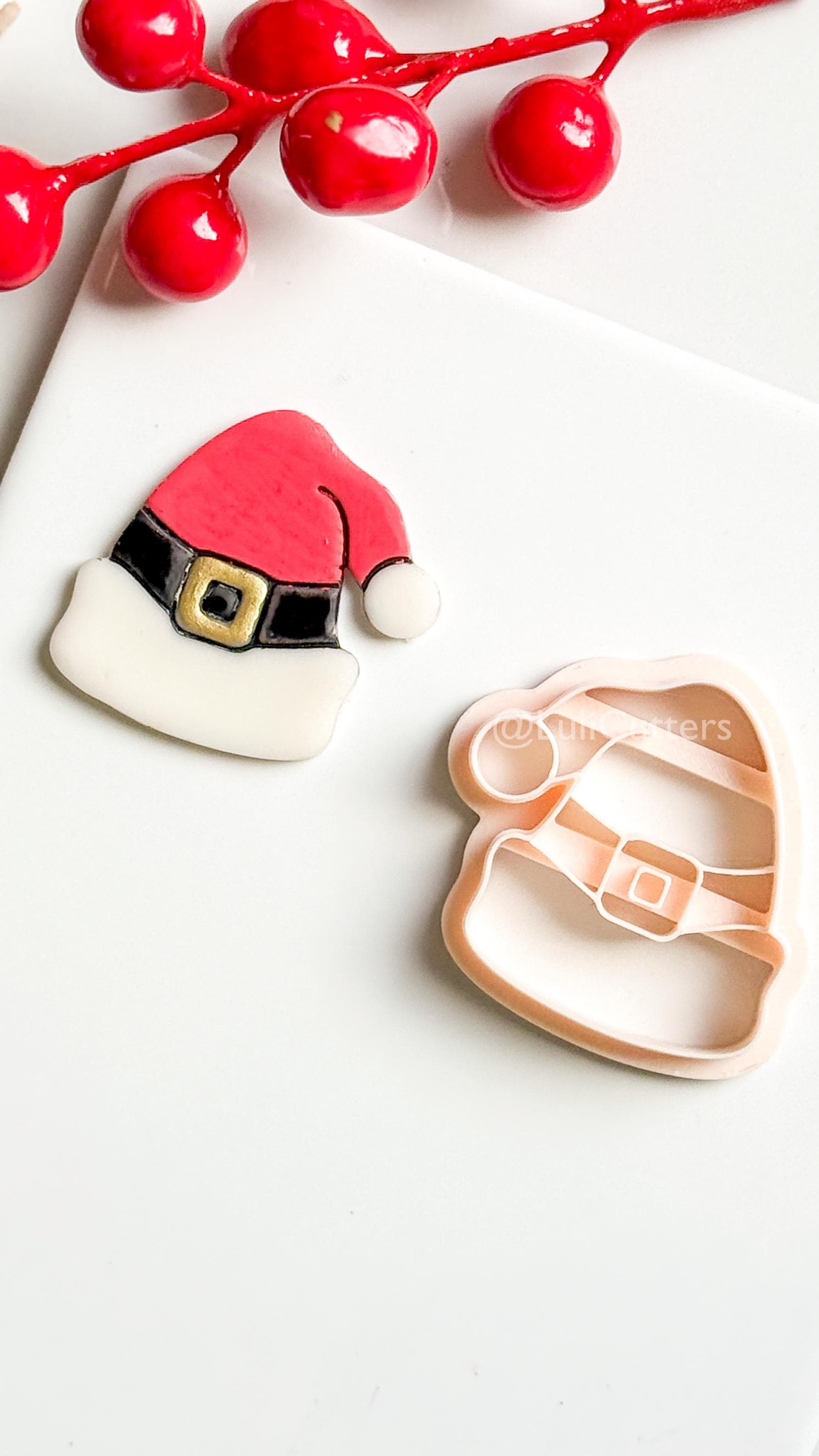 Santa Hat Clay Cutter: Christmas Polymer Clay Tool for Earrings & Charms