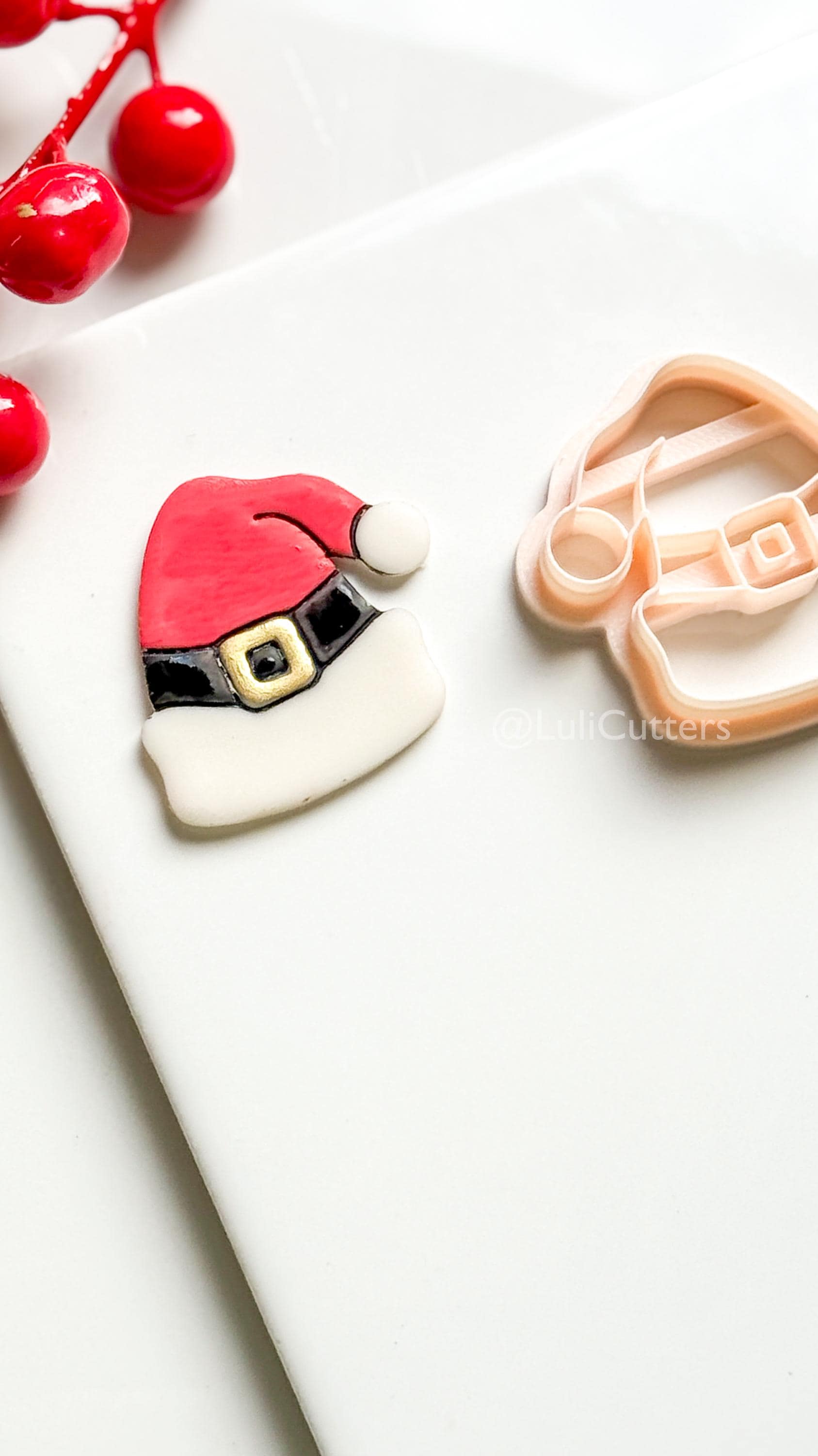 Santa Hat Clay Cutter: Christmas Polymer Clay Tool for Earrings & Charms