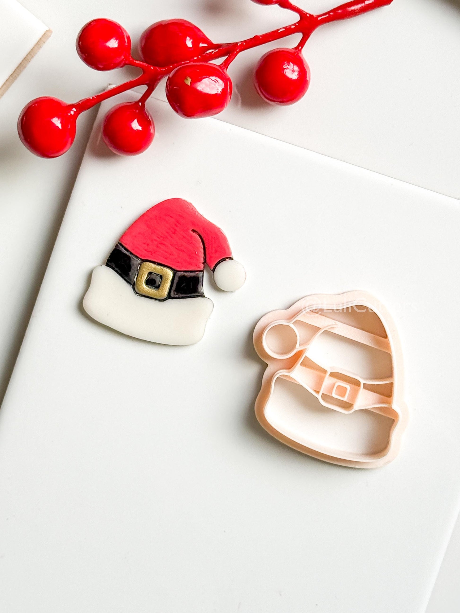 Santa Hat Clay Cutter: Christmas Polymer Clay Tool for Earrings & Charms