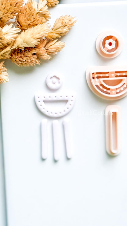 Boho Clay Cutter Set: Arch, Flower, Fringe Polymer Earring Cutters